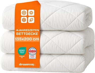 Комплект постільної білизни DREAMWAY: ковдра 155x220 4 сезони (2 шт.) + літня ковдра 155x220 - білий