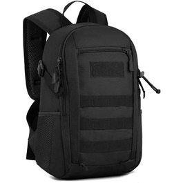 Міні-рюкзак HUNTVP 12L/ 15L/ 20L, тактичний похідний рюкзак, шкільна сумка Molle, водонепроникний рюкзак, шкільний рюкзак військового зразка, Студентська сумка, спортивна сумка, сумка для ноутбука для чоловіків і жінок, сумка для занять спортом на відкритому повітрі (20L-чорний)