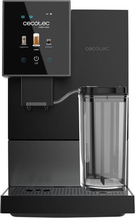 Кавомашина автоматична Cecotec Cremmaet Compactccino 19 Bar з термоблоком, Wi-Fi, меле каву, 1,1 л резервуар для води, 400 мл молока (Black Silver)