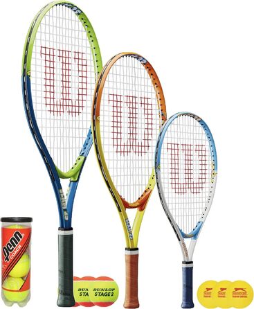 Юніорська ракетка Wilson Slam 3 м'ячі на вибір (21, 23,5 см, 63,5 см) (21 (вік 5-6 років), пінопластові м'ячі)