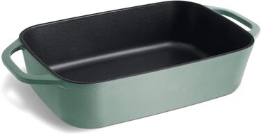 Форма для випічки Springlane з чавуну з кришкою 3L, емальована форма для хліба, паштетів та запіканок, міцна чавунна сковорода 33,5 x 13 см, м'ятного кольору (чавун, форма для запікання м'ятна)