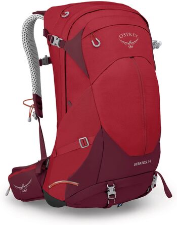 Рюкзак для походів Osprey Stratos 34 для чоловіків (Stratos 34 Poinsettia Red O/S)