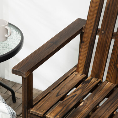 Лавочка для саду на 2 особи, у рустикальному стилі, з соснового дерева, 114x63x86 см