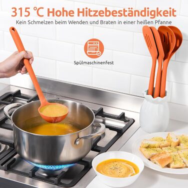 Набір кухонних аксесуарів U-Taste з силікону (5 шт.), стійкий до 315°C, BPA-free, для приготування, перемішування, обсмажування