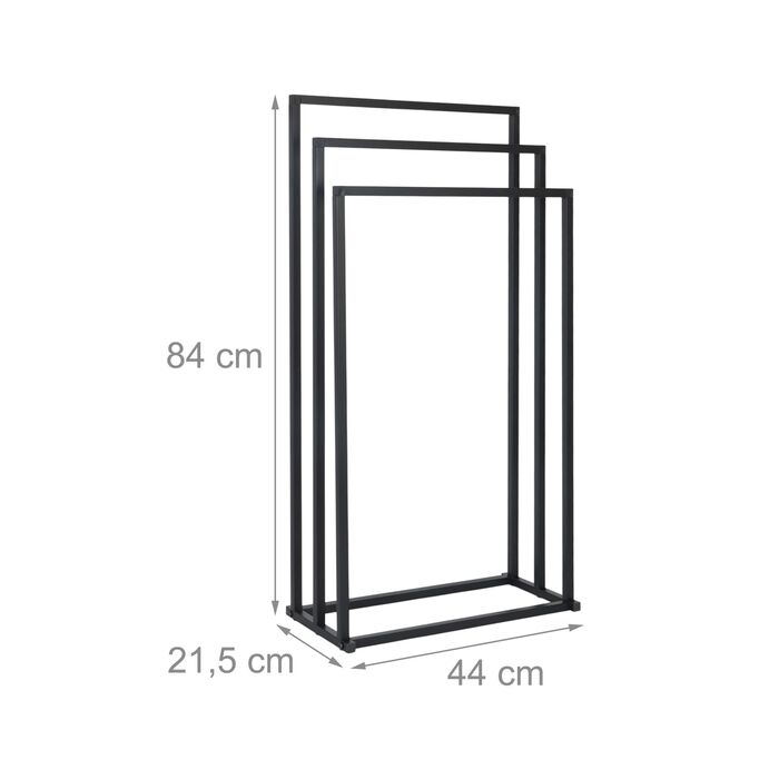 Підставка для рушників Relaxdays, металева, з 3-ма перекладинами