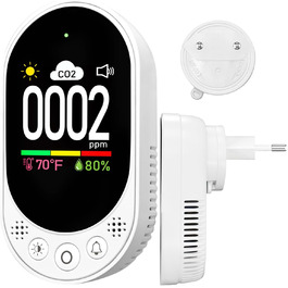 Датчик вуглекислого газу 3-в-1 з HD-дисплеєм: виявлення CO, температура та вологість для дому та подорожей