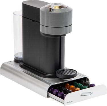 Організатор для капсул кави Mind Reader TRAY6-WHT: 36 місць, сумісний з K-Cup, CBTL, Verismo, Dolce Gusto, Nespresso. Пластиковий, сріблястий