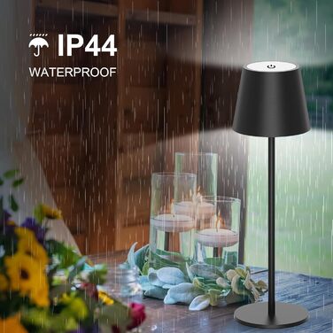 Акумуляторна LED-лампа Antela настільна бездротова диммерна IP44, 3000K/4000K/5000K, металева, для дому/відкритих просторів, 2 шт.