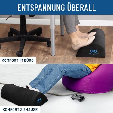 Підставка для ніг під стіл Everlasting Comfort з Memory Foam - ергономічна, чорна