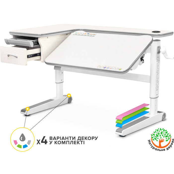 Дитячий стіл Mealux Woodville Multicolor TG Energy (арт.BD-850 TG/MC Energy)