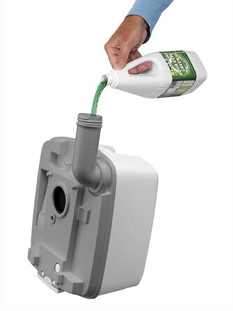Портативна туалет Thetford Qube, біло-сіра, 330 x 383 x 427 мм (Porta Potti 335, Single)