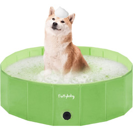 Складаний басейн для собак, басейн з м'якою оббивкою для собак, портативний, для ванни для собак, пластиковий, великий, жорсткий, дитячий басейн (Зелений, 80 х 20 см) Маленький(8020см) Зелений