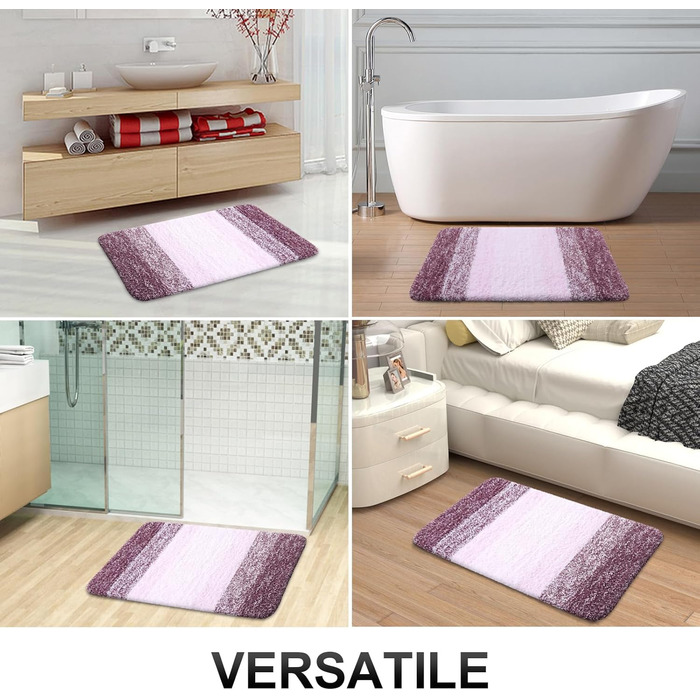 Набір килимків для ванної кімнати OLANLY, 2 шт., м'який, швидковисихаючий, мікрофібра, нековзний, придатний для прання та сушки в машинці, плюшеві килимки для ванної (119,4 x 50,8 см + 61 x 40,6 см)