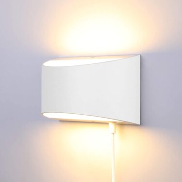 Світлодіодний Настінний Світильник Glighone з регульованою яскравістю, Сучасний світлодіодний настінний світильник потужністю 10 Вт, для ванної кімнати, вітальні, спальні, передпокою, сходів-теплий білий 3000K (Weitc)