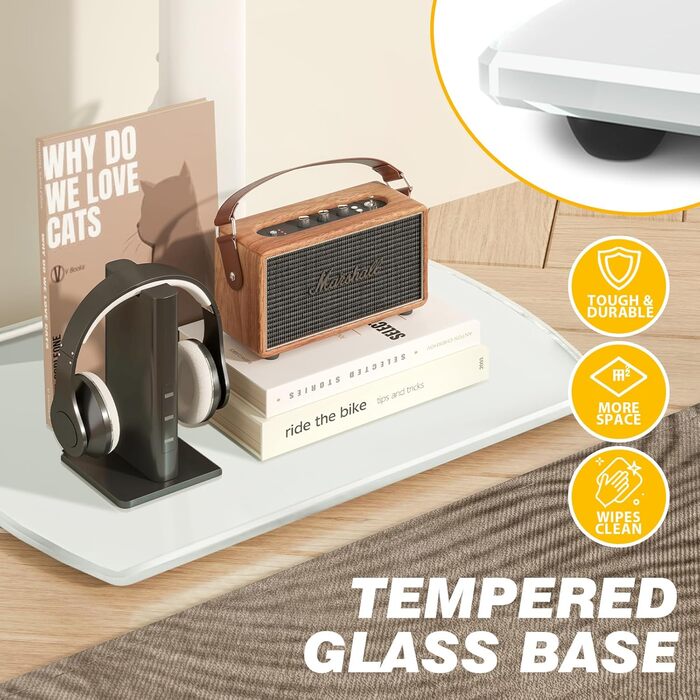 Підставка для телевізора біла, на підлогу, для 32-65 дюймів, до 35 кг, регульована висота, поворотна, VESA 400x400 мм