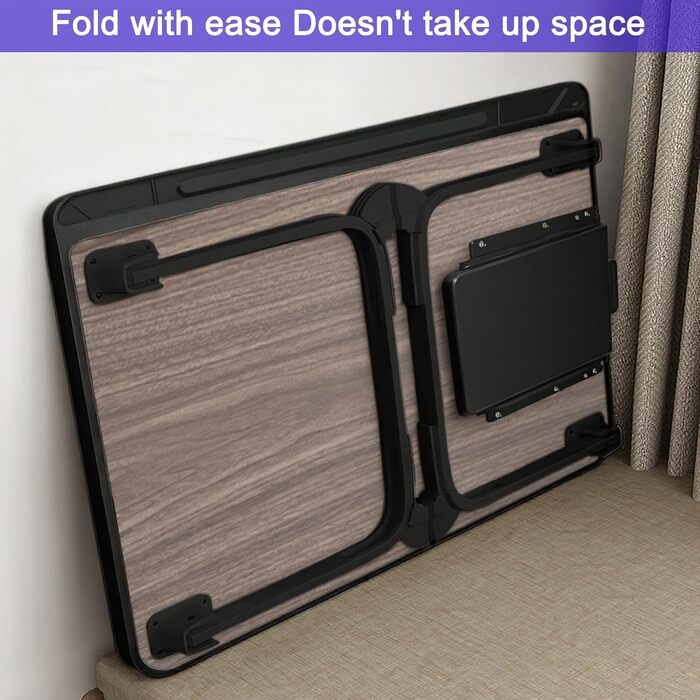 Стіл-підставка для ноутбука Bett: зручний стіл для роботи в ліжку, на дивані, в офісі (60x40, коричневий)