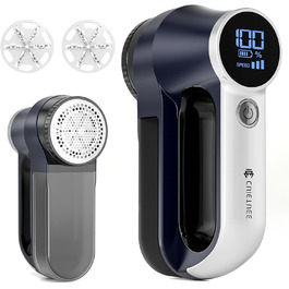 Електричний видалення ворсу CuieTuee з LED-підсвічуванням, USB-зарядка, 3 швидкості, 2000mAh, для одягу, білий (темно-синій)