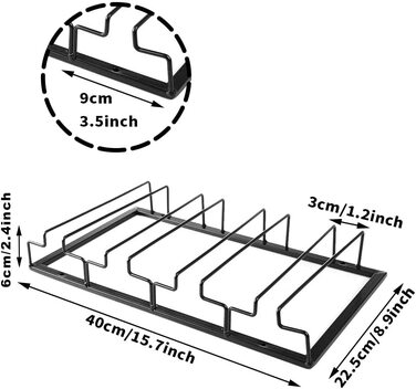 Підвісний тримач для винних келихів Bssowe, чорний, чотирикутний, для сімейного ресторану Hotel Bar (40 x 22,5 x 6 см)