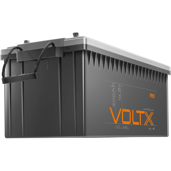 Акумулятор VoltX LiFePO4 12,8 В 200 Ач з 200 А BMS, 2560 Втгод, 3000-15000 циклів, макс. 36 батарей, ідеально підходить для автофургонів і сонячних батарей