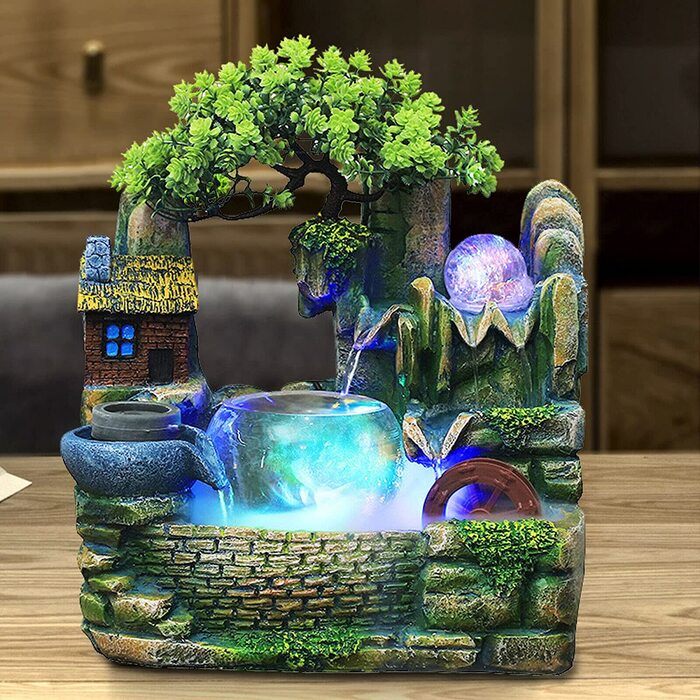 Декоративний фонтанчик для дому та офісу: міні-фонтан, вологостійний орнамент для медитації та декору