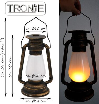Світлодіодна лампа Tronje з античною мідною оптикою, 4-годинний таймер, 24 світлодіода, імітація вогню, палаюче полум'я, декоративна лампа, світіння вогню