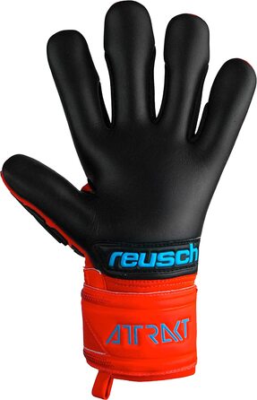 Молодіжні воротарські рукавички Reusch унісекс Attraction Fregel Silver Finger Support Junior з дуже хорошим захопленням і внутрішнім швом (7, червоний / синій / чорний)