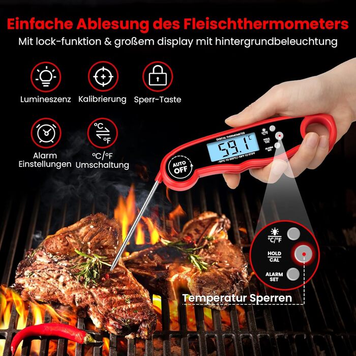 Бездротовий термометр для м'яса Maxtachі з Bluetooth, IP67, 150м для гриля, BBQ, духовки та smoker