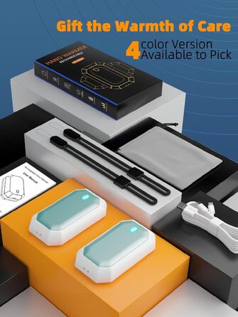 Електричний грілка для рук ITSHINY, набір 2 шт., 3 режими нагріву, USB-зарядка, для чоловіків, кемпінгу та полювання (синій)