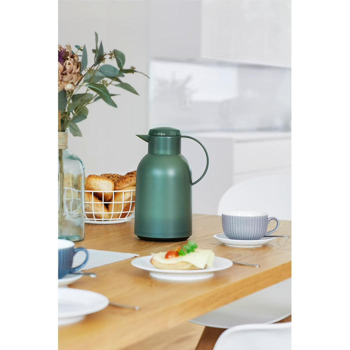 Термос Emsa Samba 1,5 л з Quick Press, 12 год тепло, 24 год холод, прозорий чорний