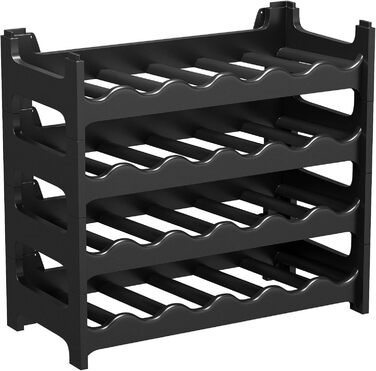 Стеллаж для вина ARTECSIS на 24 пляшки, пластиковий, для ресторанів, модульний, чорний
