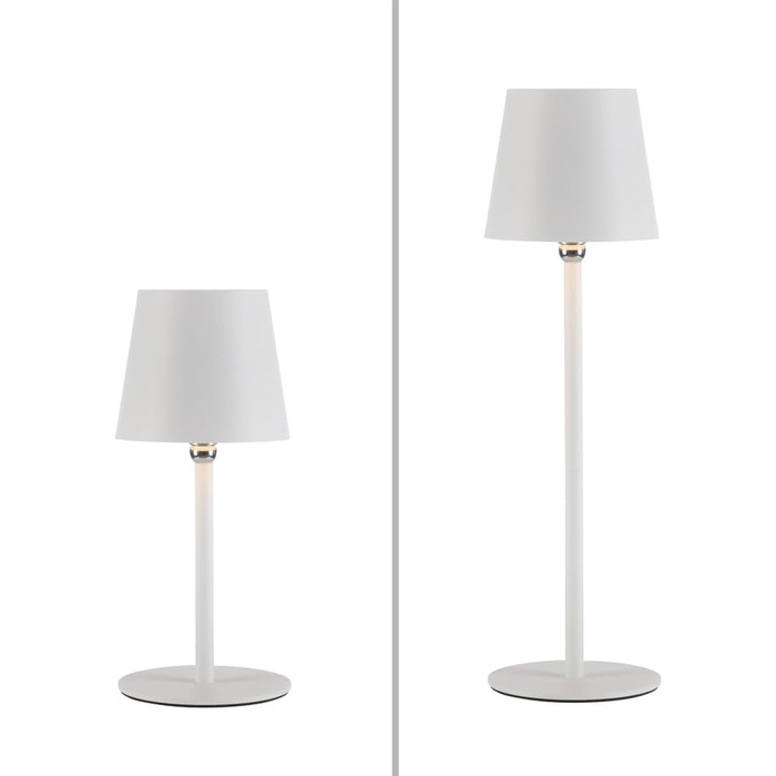 LED настільна лампа SellTec на акумуляторі, USB, біла, диммувана, IP54 для саду, кемпінгу, балкону або тераси