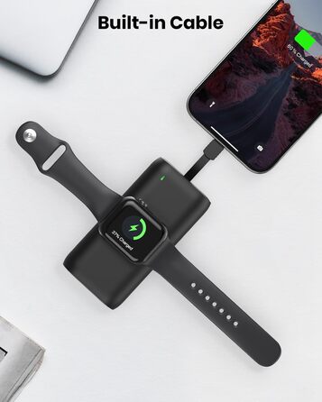 Вт, для Apple Watch та iPhone 14/13/12, з кабелем, зовнішній акумулятор, 10000mAh, 22,5