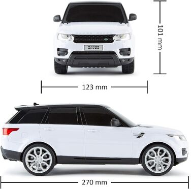Радіокерований автомобіль CMJ Range Rover Sport 1:18, білий, 2.4 GHz, з робочими фарами, офіційна ліцензія