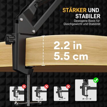 Мікрофон Maono з кріпленням-стійкою для подкастів, геймінгу, стрімінгу та запису - BA20, чорний