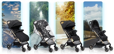 Легка прогулянкова коляска-трость Nukido, складана, з великими колесами