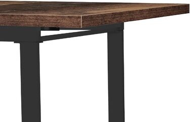 Розсувний обідній стіл B&D Home Anna | 120-160 x 80 см | на 4-6 осіб | з масиву дерева Texas-Eiche | чорне металеве підстав'я | для кухні та їдальні | стиль скандинавський, індустріальний