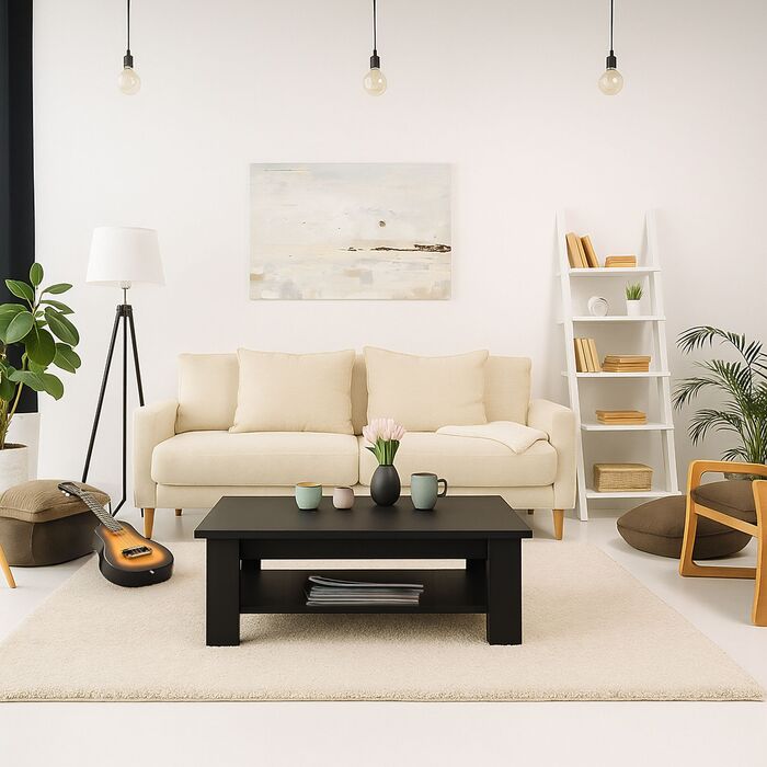 Зручний журнальний столик Relaxdays з нижньою полицею