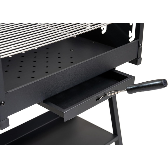 Мангал Tarrington House Brigida з чавунною решіткою, сталь, 2 регульовані решітки, на колесах, чорний