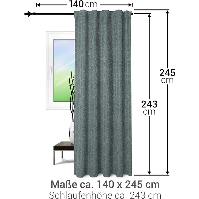 Штора npluseins 2 pack синьо-зелена, непрозора (1500.2137)