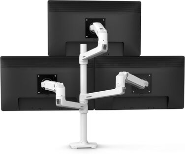 Кріплення для монітора Ergotron LX Dual Stacking Arm, Tall Pole, білий