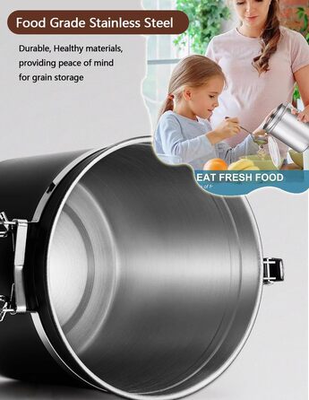 Контейнер для кави та продуктів, 2 шт., 1.2 л, нержавіюча сталь, чорний. BPA-free