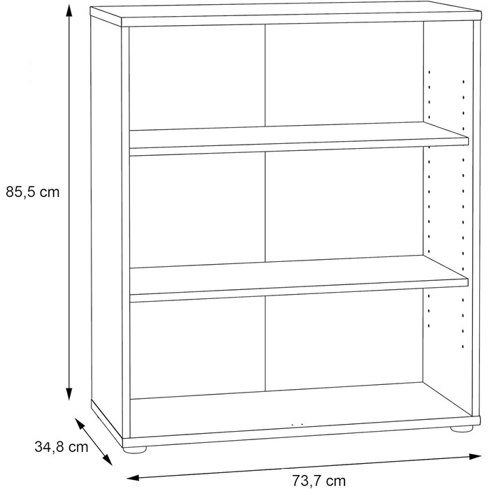 Полиця для нової кімнати Дубова книжкова шафа Sonoma Modern - 73,7x85,5x34,8 см (ШxВxГ) - Шафа з стоячою полицею - Albus.Seventeen Кабінет Вітальня 09- Полиця V5