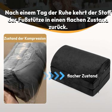 Підставка для ніг під стіл Dowinx, регульована висота, знімний чохол, зручна підставка для офісу, авто, дому (3 шари, чорний)