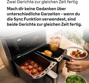 Фритюрниця повітряна Braun MultiFry 3 HF 3030, 4.3 л, 1500 Вт, цифрове керування, 8 програм, чорна