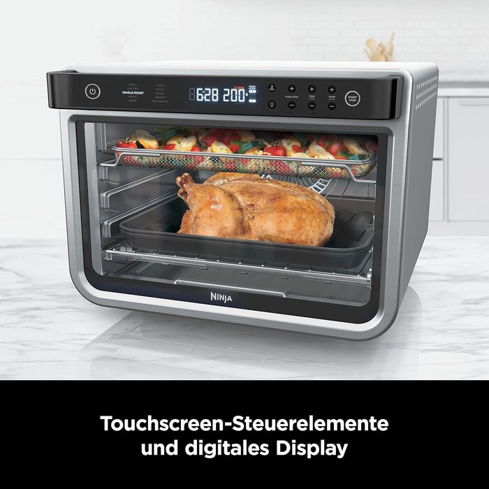 Ninja Foodi Міні-піч 8-в-1 SP101EU: Air Fry, Гриль, Випічка, та інше. Срібно-чорний колір