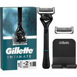 Інтимна бритва Gillette i5 для чоловіків, водонепроникна, бездротова, з 2 лезами та вішалкою для душу