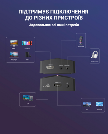 Пристрій захоплення відео Fifine V3 Game collection card