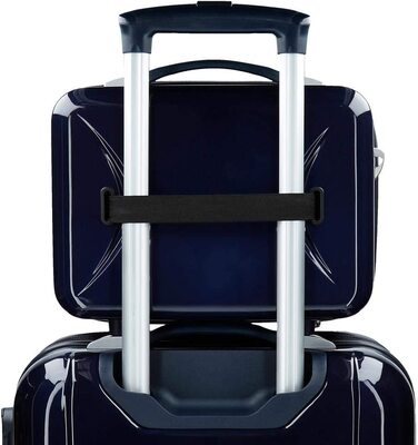 Дитячі валізи Disney Cars Good Mood, різнокольорові, 50x38x20 см, з жорстким корпусом, з АБС-замком, 34 л, 2,1 кг, 4 колеса, ручна поклажа (Біла, що настроюється сумка для туалетного приладдя)