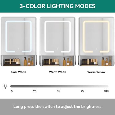 Туалетний столик YITAHOME з підсвіткою та дзеркалом, 4 шухляди, відкриті полиці, чорний (білий)