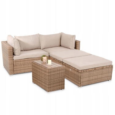 Комплект садових меблів di Volio Alzano DV-076GF, техноротанг, бежевий, 5 предметів